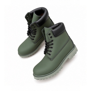 Chaussures robustes à tige haute, style minimaliste, grande taille, en cuir PU et mesh, légères, pour la course à pied/la marche, bottes tout-terrain, printemps - Product Image 3