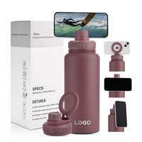 Bouteilles isothermes en acier inoxydable à double paroi de 18 oz et 32 oz avec logo personnalisé, thermos, gourde sportive avec couvercle coloré
