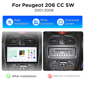 Reproductor de DVD para coche Junsun de 9 pulgadas, radio con sistema Android para Peugeot 206 2001-2008, navegación, autorradio para Peugeot 206, unidad principal con GPS - Product Image 2