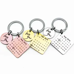 Kalender keychain nach datum personalisieren schlüsselring jahrestag keychain