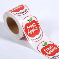 Autocollants personnalisés, papier synthétique, étiquettes d'emballage pour fruits et légumes, formes personnalisées, étiquettes imperméables et conservantes de la fraîcheur