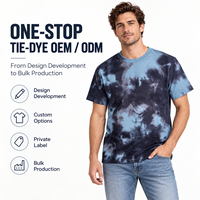 T-shirt tie-dye Cloud du fabricant, 100 % coton épais, avec logo personnalisé et étiquette de col, t-shirts unis, usine de vêtements OEM en gros