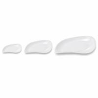 Assiette de service en mélamine en forme de larme, blanche brillante, bord incurvé asymétrique, incassable, qualité alimentaire, pour hôtel, restaurant, restauration