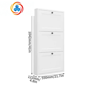 Mueble Zapatero Moderno y Duradero de Madera Maciza Extensible para Sala de Estar, con 2/3/4 Cajones Abatibles para Entrada, Estante Independiente - Product Image 1