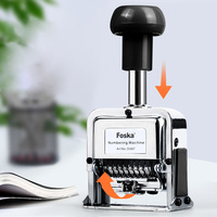 Machine à tamponner automatique Foska multifonction en métal argenté avec fonction de numérotation séquentielle précise et encre intégrée
