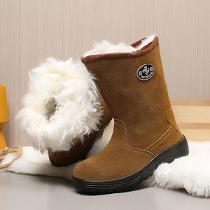 Botas de Nieve Rusas Importadas de Lana con Tacón Medio, Botas de Invierno Cálidas y Gruesas, Suela Inyectada Antideslizante y Resistente al Desgaste para Uso en Interiores - Product Image 1