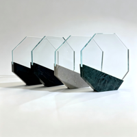 Trophée en cristal de marbre en gros, personnalisé, gravé au laser, pour cadeau d'affaires