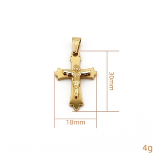 Atacado Banhado A Ouro Aço Inoxidável Cruz Diy Encantos Mulheres Colar Pingente Jóias Fazendo Acessórios - Product Image 3