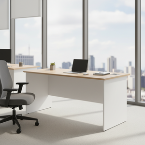 Solido in legno naturale impiallacciatura cavo da scrivania ritagli di lusso a forma di L Design bianco Base mobili da ufficio per uso di edifici per uffici camera da letto - Product Image 4