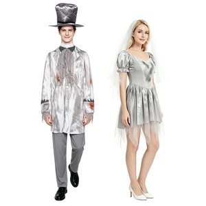 Disfraz de Pareja de Novios Fantasma, Traje de Boda de Cadáveres para Halloween, Vestido de Cosplay de Zombie Aterrador para Adultos, Fiesta de Carnaval - Product Image 2
