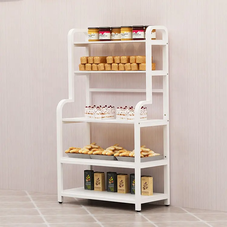 खुदरा दुकान लक्जरी कस्टम बेकरी शोकेस इंटीरियर डिजाइन रोटी की दुकान फिटिंग बेकरी प्रदर्शन रैक