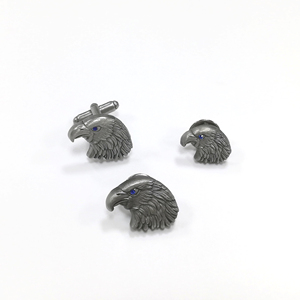 Good design <span class=keywords><strong>vintage</strong></span> tie clip and cufflinks men gift set custom antique shape eagle badge animal cool enamel lapel pin - Product Image 6