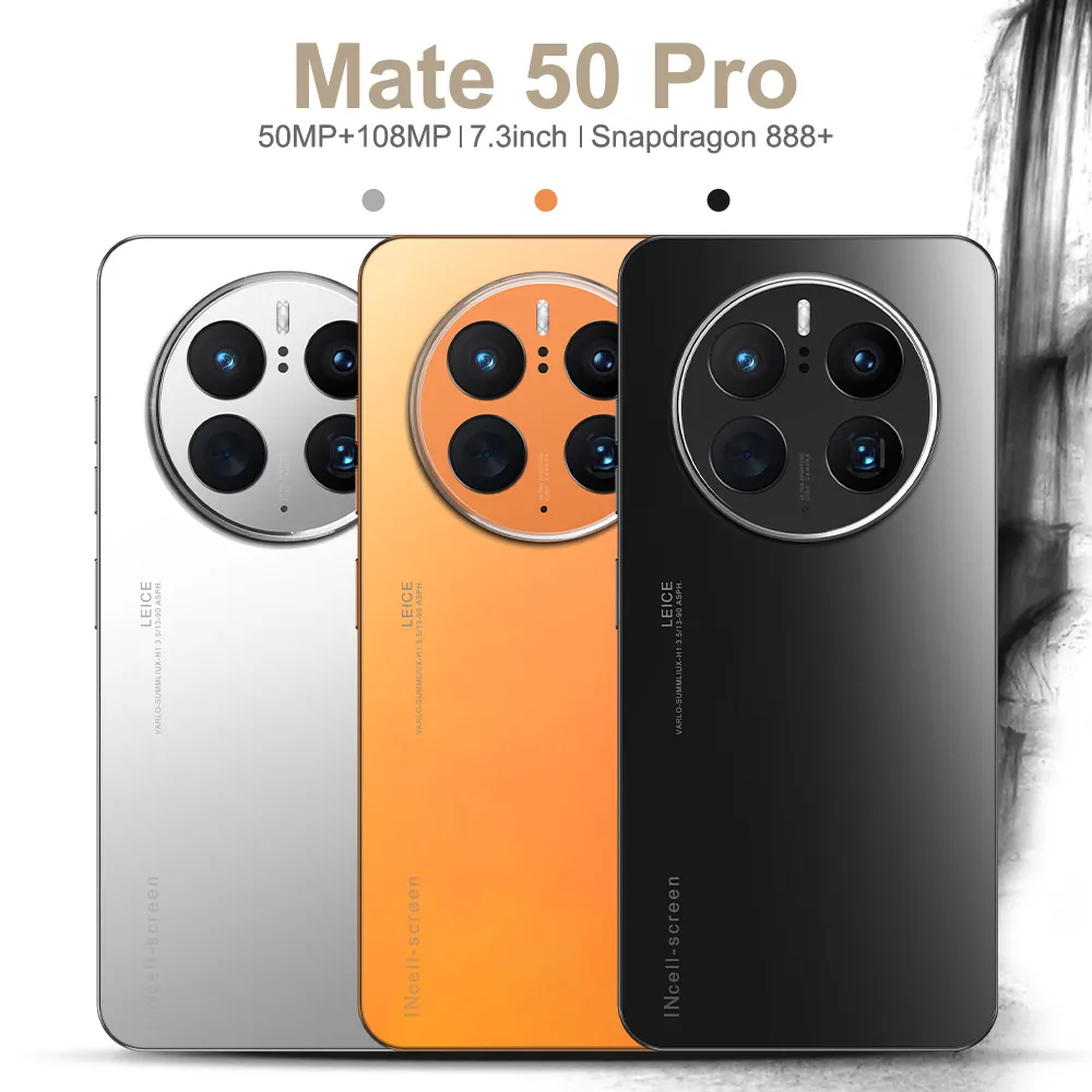 Alta calidad HD Pantalla completa Pantalla 7,3 Teléfono inteligente Android 4G MATE50 PRO Tarjeta SIM dual Teléfono inteligente en línea a la venta