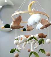 Mobiles en feutre pour berceau, motif canard mallard et chien, style bohème, cadeau de naissance, pour chambre d'enfant garçons et filles