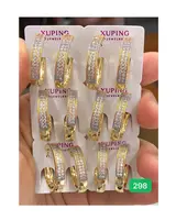 1113 Xuping 3 color Jewelry Color Brass Hoop Earrings For Women Big Circle Earring Hoops Huggie Statement Earrings