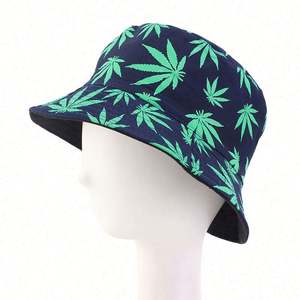 Sombrero de cubo de doble capa al por mayor para mujer, gorra de playa colorida con hojas para el sol, ideal para el verano - Product Image 2