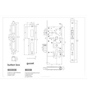電気ロックボディヨーロッパ標準スマートドアロックほぞ穴金属ほぞ穴 - Product Image 2