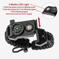 Bracelet de survie tactique réglable Anthrive pour homme avec lampe LED SOS, boussole, allume-feu et sifflet