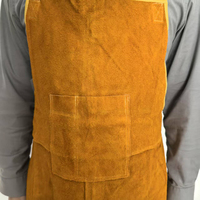 Tablier de protection en cuir de vachette résistant à la chaleur de 90 cm de long, niveau B, jaune, sécurité