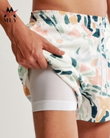 Shorts de bain imperméables personnalisés avec poches, shorts de surf extensibles, shorts à entrejambe de 5 pouces pour hommes, vêtements de bain