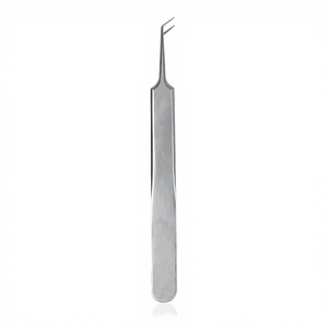 แหนบคิ้วปลายโค้งสแตนเลส เครื่องมือเสริมความงามที่ทนทาน - Product Image 1