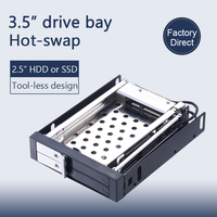 Unestech Baie mobile sans plateau pour SSD/HDD 2,5 pouces Hot Swap SATA III 6 Gbit/s, compatible baie de disque 3,5 pouces