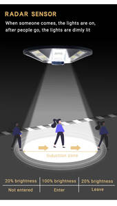 IP65 étanche capteur de mouvement UFO LED jardin lumières 1000W 2000W lampadaires solaires alimentation cc à partir de la <span class=keywords><strong>batterie</strong></span> du panneau solaire - Product Image 5