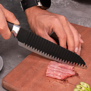 Cuchillo de Chef Profesional con Acabado Negro, Hoja de Acero Inoxidable, Mango Antideslizante para Preparación en Estación de <span class=keywords><strong>Mise</strong></span> en <span class=keywords><strong>Place</strong></span> - Product Image 1