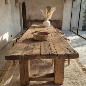 Home Event Antique Countryside Elm <strong>Wood</strong> Living Room Furniture <strong>Rustic</strong> Natural Pastoral Office <strong>Dining</strong> Restaurant Coffee <strong>Table</strong> - Product Image 4