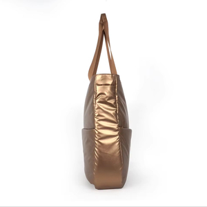 Sac à main hobo matelassé doré grande capacité pour femme, sac messager décontracté, fermeture éclair, automne hiver, mode - Product Image 2