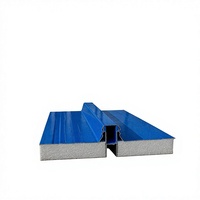 Tuile de toit sandwich moderne en mousse EPS bleue, panneau de toiture métallique isolé pour atelier, entrepôt, maison préfabriquée