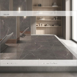 Azulejos de Porcelana Digital Glaseada Aramani Marrón 1200x1200mm, Losas de Piso con Aspecto de Mármol Moderno - Product Image 2