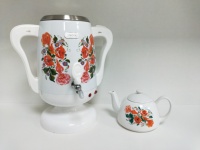 Bouilloire électrique 3500ML + 600ML, Mini, Portable, en plastique écologique, robinet en métal Unique, Samovar