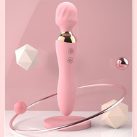 Vibrateur portable puissant à chargement USB, double tête, 10 fréquences, étanche IPX7, en latex, faible bruit (<60dB) pour stimulation du point G et clitoridienne