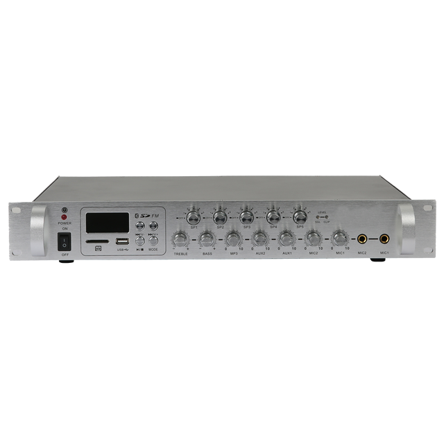 Professional 100V Output Power Amplifier Public Broadcast PA System with Parallel Loudspeaker Drives