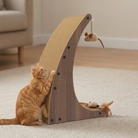 Griffoir pour chat en carton ondulé, mural vertical en forme de L, durable, anti-déchirure, mignon, intégré