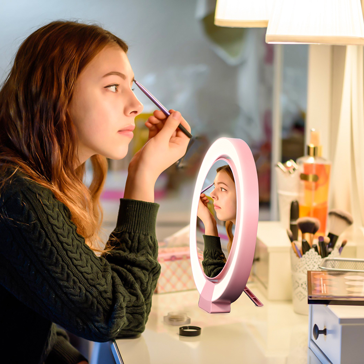 Многофункциональная портативная живая трансляция красота с датчиком движения зеркала Беспроводная светодиодная кольцевая лампа для макияжа