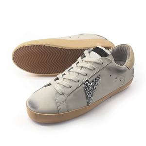 Scarpe da Donna di Alta Qualità GG in Pelle Genuina con Cristalli <span class=keywords><strong>Argento</strong></span>, Suola in Gomma, Sneakers e Mocassini con Tacco a Stella - Product Image 2