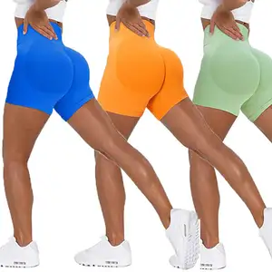 Gym Fitness Scrunch Butt Biker Shorts Workout Yoga Booty Shorts High Waisted Seamless Butt Lifting Athletic Compression Shorts