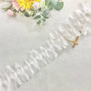 8cm con rifiniture a balze con rifiniture in pizzo con nastro in <span class=keywords><strong>Chiffon</strong></span> plissettato Per cucire abiti da bambino Per abiti da DIY XF33 50 iarde Per rotolo - Product Image 4
