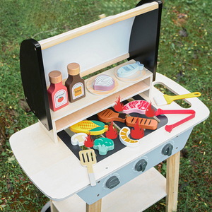 Nouveauté 2023 : Ensemble <span class=keywords><strong>de</strong></span> barbecue en bois écologique et coloré pour enfants, jeu <span class=keywords><strong>de</strong></span> <span class=keywords><strong>cuisine</strong></span> Montessori, chariot <span class=keywords><strong>de</strong></span> jeu pour bébés - Product Image 4
