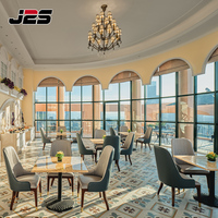 Ensemble de table et chaises de banquet en bois pour hôtel, restaurant, extérieur, projet commercial, design moderne et luxueux J2S