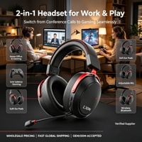 Headset Gaming Nirkabel OEM ODM dengan Peredam Kebisingan, Latensi Rendah, Lampu RGB, Suara Surround untuk Ponsel & Komputer