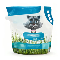 Sacs d'emballage personnalisés 5L pour litière de chat, pochettes souples verticales avec bec verseur et poignée, qualité alimentaire, résistantes à l'humidité, impression hélio pour aliments pour animaux de compagnie