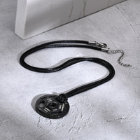 Pendentif personnalisé en forme de disque de poids, acier inoxydable, collier disque haltère, bijoux de gym minimalistes urbains pour hommes, gravable