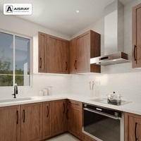 Meuble de cuisine en mélamine sur mesure, style Shaker, aménagement en U, livraison en kit, fournitures pour projets domestiques et rangement coulissant