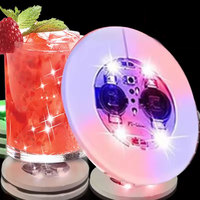 Sous-verre lumineux interactif multicolore RVB en EVA étanche pour bar, accessoire LED créatif pour bouteille