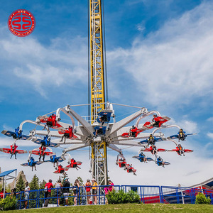 Manège de parc d'attractions Thrill Amusement : Twister Tower Disco UFO, tour de levage, soucoupe volante interstellaire - Product Image 1