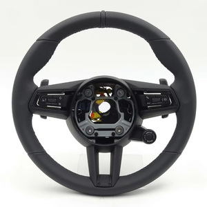 Volante de Cuero Rojo para Cayman <span class=keywords><strong>911</strong></span> Panamera 718 981 991 996 Cayenne 997 Macan Sport 958 957 992 997.2 991.2 - Product Image 1