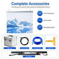 Pantalla LED Holográfica Transparente Ultrafina, Película Flexible Autoadhesiva para Exteriores, Cartel Digital de Alto Brillo para Elevador